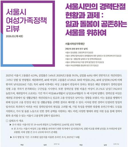 서울시민의 경력단절 현황과 과제: 일과 돌봄이 공존하는 서울을 위하여